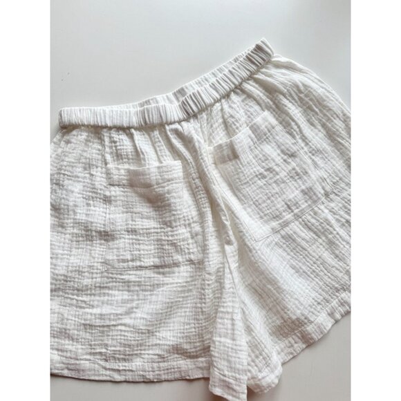 REFORMATION White 100% Cotton Gauze Relaxed Pull On Shorts, Size 2 - Picture 6 of 10